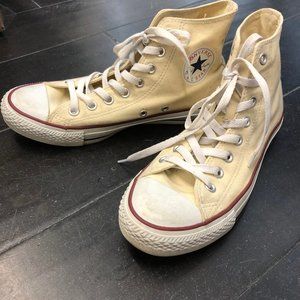 Converse All Star high tops light yellow 8.5